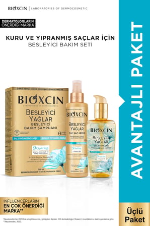 Besleyici Yağlar Onarıcı Şampuan 300ml + Saç Bakım Yağı 150ml + Sıvı Saç Kremi 200ml Seti