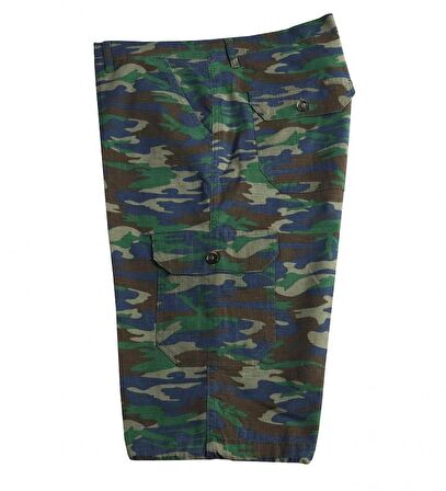 Büyük Beden Erkek Kamuflaj Şort Yeşil