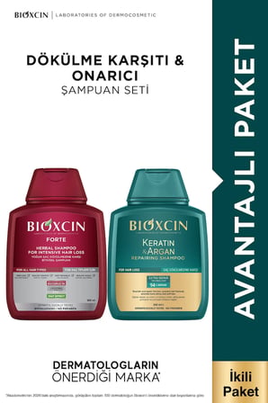 Dökülme Karşıtı & Onarıcı Şampuan Seti - Forte, Keratin & Argan