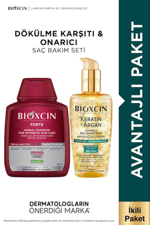 Dökülme Karşıtı & Onarıcı Saç Bakım Seti - Forte, Keratin & Argan Yağ