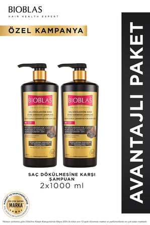 Saç Dökülmesine Karşı Siyah Sarımsak Şampuanı 2 x 1000 ml