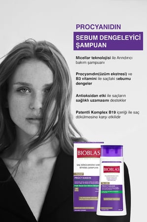 Procyanidin Yağlı Saçlar İçin Arındırıcı Şampuan 2 x 360 Ml - Saç Dökülmesine & Yağlanmaya Karşı