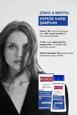 Saç Dökülmesi + Kepek Karşıtı Şampuan 2 x 360 ML – Çinko, Mentol, Kremli