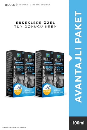 Tüy Dökücü Krem 2x200 ml Avantajlı Set Men – Erkeklere Özel Güçlü Etki