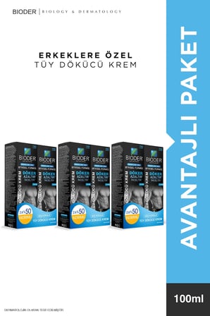 Tüy Dökücü Krem 3x200 ml Avantajlı Set Men – Erkeklere Özel Güçlü Etki