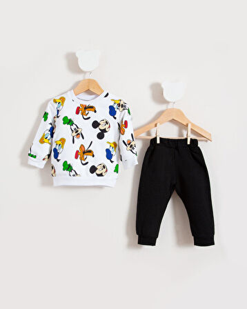 Özel Karakterler Baskılı Bebek Alt Üst Takım Siyah | 12-18 AY