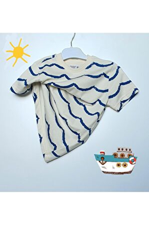 DENİZ DALGASI BİSİKLET YAKA TİŞÖRT