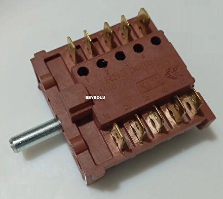 Ankastre fırın metal mil  5+5 komutatör ,  6 konum + (0) Off Şalter