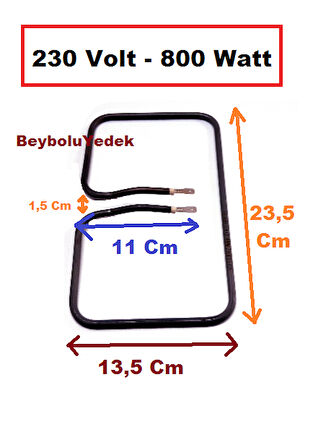 Tost Makinesi Rezistans 23,5 cm x 13,5 cm 800 W