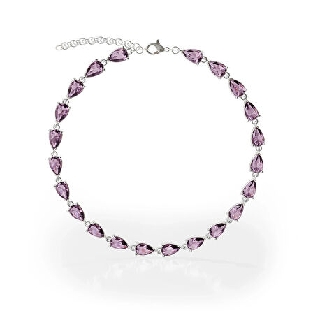 Gümüş Ametist Bileklik – Lilac Edge