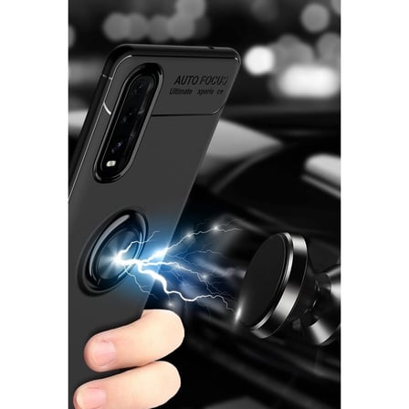 Oppo Find X2 Kılıf Range Yüzüklü Silikon - Kırmızı iegxx