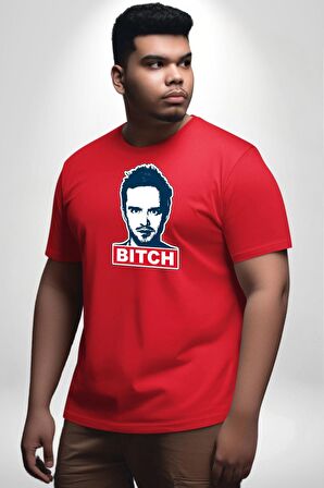 Breaking Bad Kırmızı Büyük Beden Erkek Kadın Unisex Basic Ön Baskılı Tişört