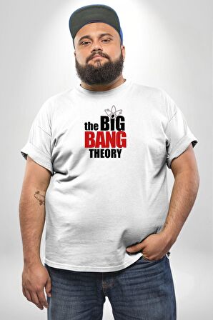 The Big Bang Theory Beyaz Büyük Beden Kadın Erkek Ünisex  Basic Ön Baskılı Tişört