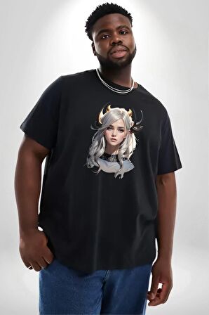 Koç Erkek Kadın Unisex Savaşcı Siyah Büyük Beden Erkek Kadın Unisex Basic Ön Baskılı Tişört