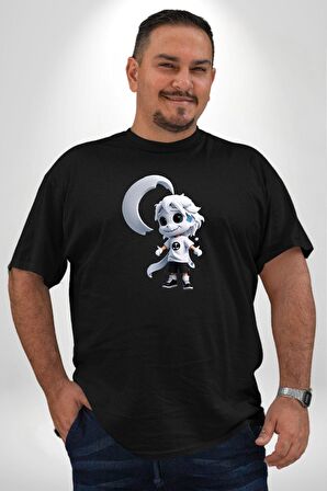 Japon Anime Baruto Momoshiki  Siyah Büyük Beden Erkek Kadın Unisex Basic Ön Baskılı Tişört