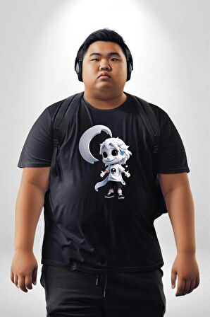 Japon Anime Baruto Momoshiki  Siyah Büyük Beden Erkek Kadın Unisex Basic Ön Baskılı Tişört