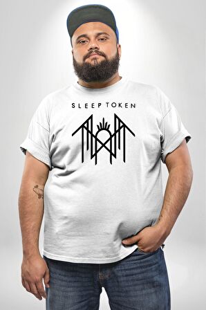 Sleep Token  Beyaz Büyük Beden Kadın Erkek Ünisex  Basic Ön Baskılı Tişört