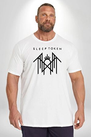Sleep Token  Beyaz Büyük Beden Kadın Erkek Ünisex  Basic Ön Baskılı Tişört