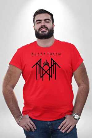 Sleep Token  Kırmızı Büyük Beden Erkek Kadın Unisex Basic Ön Baskılı Tişört