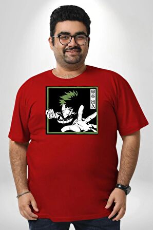 My Hero Academia  Dabi Anime  Kırmızı Büyük Beden Erkek Kadın Unisex Basic Ön Baskılı Tişört
