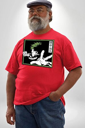 My Hero Academia  Dabi Anime  Kırmızı Büyük Beden Erkek Kadın Unisex Basic Ön Baskılı Tişört