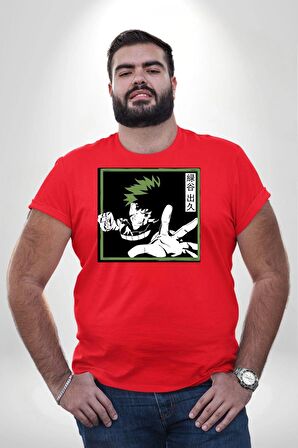 My Hero Academia  Dabi Anime  Kırmızı Büyük Beden Erkek Kadın Unisex Basic Ön Baskılı Tişört