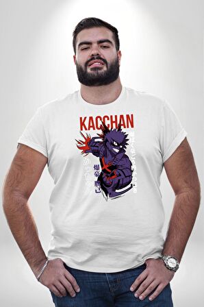 Kasuki Bakugo Anime  Beyaz Büyük Beden Kadın Erkek Ünisex  Basic Ön Baskılı Tişört