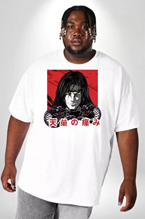 Orochimaru Anime Beyaz Büyük Beden Kadın Erkek Ünisex  Basic Ön Baskılı Tişört