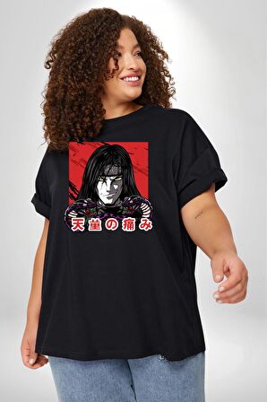 Orochimaru Anime Siyah Büyük Beden Erkek Kadın Unisex Basic Ön Baskılı Tişört