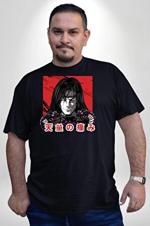 Orochimaru Anime Siyah Büyük Beden Erkek Kadın Unisex Basic Ön Baskılı Tişört