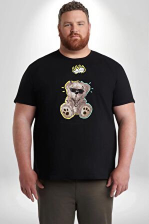 Gerçeklikten Uzak Tutun Siyah Büyük Beden Erkek Kadın Unisex Basic Ön Baskılı Tişört