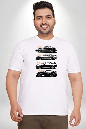 Toyota Supra Mk Serisi Beyaz Büyük Beden Kadın Erkek Ünisex  Basic Ön Baskılı Tişört