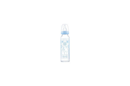 Bebedor Isıya Direnç/Dayanıklı Cam Biberon 250ML (Kod:41302) - Mavi