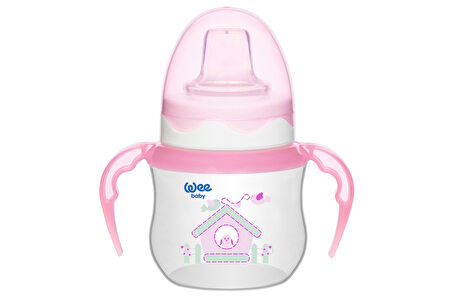 Wee Baby Akıtmaz Kulplu Bardak 250ML PP (Antikolik) (Kod:754) - Pembe