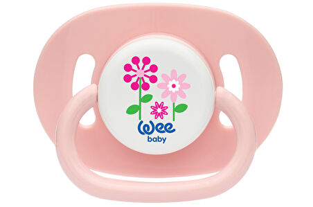 Wee Baby Silikon Kiraz Uçlu Oval Gövdeli Emzik  No :2 (Askılı) (Kod:830) - Pembe