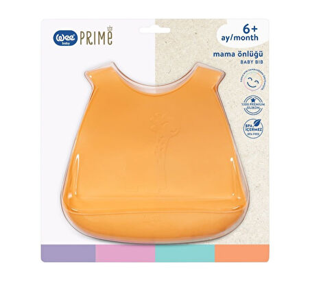 Wee Baby Prime Silikon Mama Önlüğü (Kod-927) - Turuncu