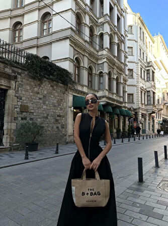 Livizmir Moda Dik Yuvarlak Yaka Önden Fermuarlı Sifir Kol Beli Oturtmalı Kolsuz Cepli Çan Etekli Uzu