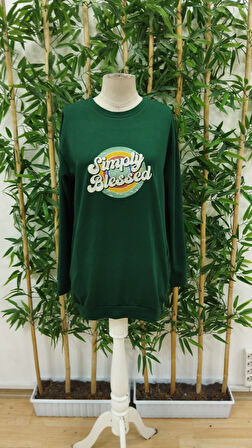 Livizmir Moda Kadın Uzun Kollu Bisiklet Yaka Yazılı Viskon Iki Iplik Elbise