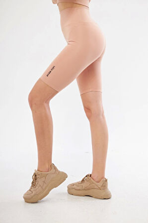 Livizmir Moda Biker Sporcu Şort - Bej