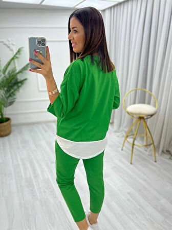 Livizmir Moda Kadın Yeşil ön Parça Detaylı Ikili Takım