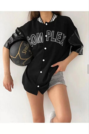 Livizmir Moda Complex Kolej Oversize T-shirt - Siyah