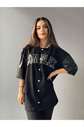 Livizmir Moda Complex Kolej Oversize T-shirt - Siyah