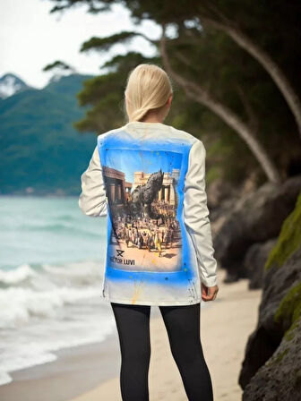 Livizmir Moda Unisex Bisiklet Yaka Uzun Kollu T-Shirt - Beyaz