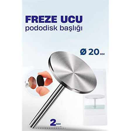 20 mm Pododisk Başlığı - Pododisk Freze Ucu Profesyonel Paslanmaz Çelik