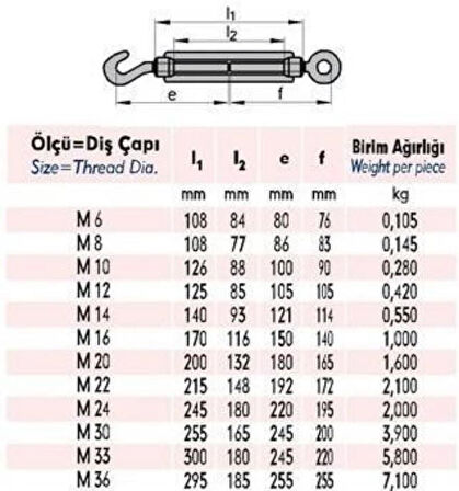 M6 Çektirme ( 4 Adet )