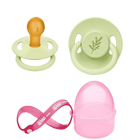 Wee Baby Emzik Saklama Kabı + Pure Kauçuk Uçlu Emzik Seti