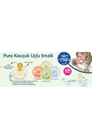 Pure Kauçuk Uçlu Emzik 0-6 Ay (kauçuk Bakkal Emziği)