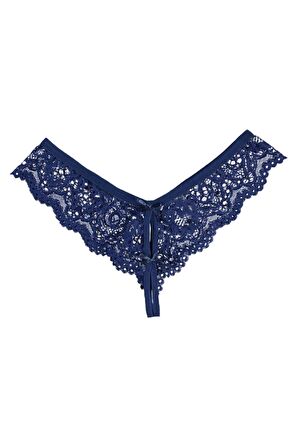 Kadın Lacivert  Saten Gecelik