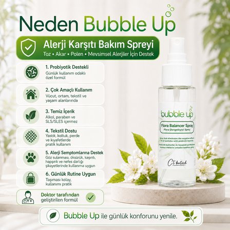 Bubble Up Probiyotik Destekli Alerji Karşıtı Vücut Spreyi 50 ml