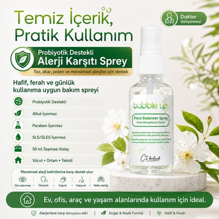 Bubble Up Probiyotik Destekli Alerji Karşıtı Vücut Spreyi 50 ml